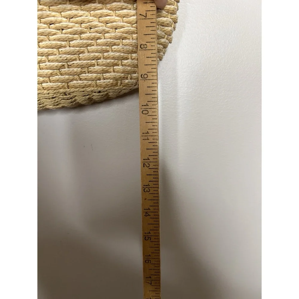 Brighton Woven Straw & Ivory Leather Shoulder Bag Buckle Accent Heart Charm